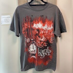 Lamb of God NWOT Gray and Red Graphic Band Tee Medium